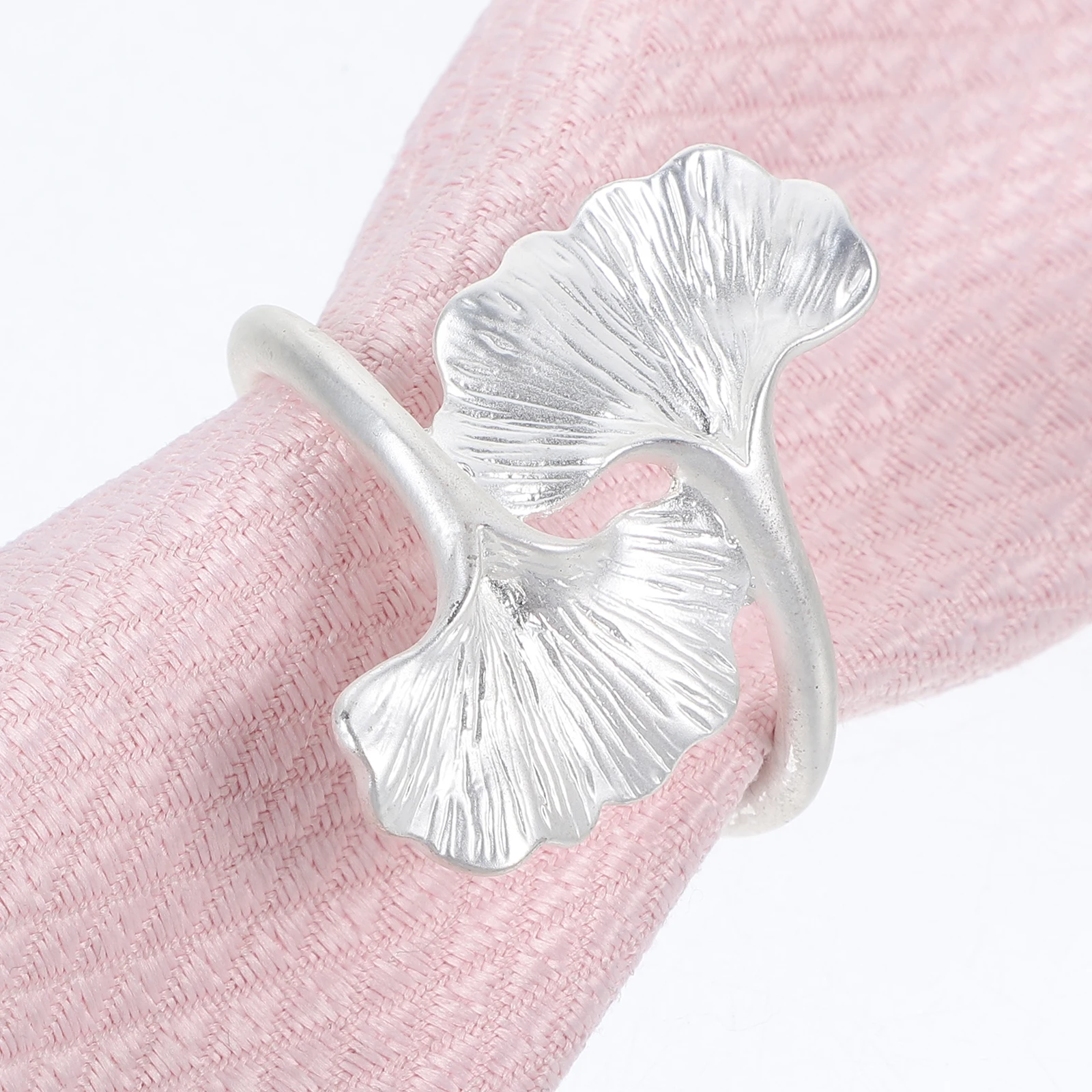 

4 Pcs Napkins Ring Autumn Rings Leaves Holder for Tables Wedding Silver Banquet