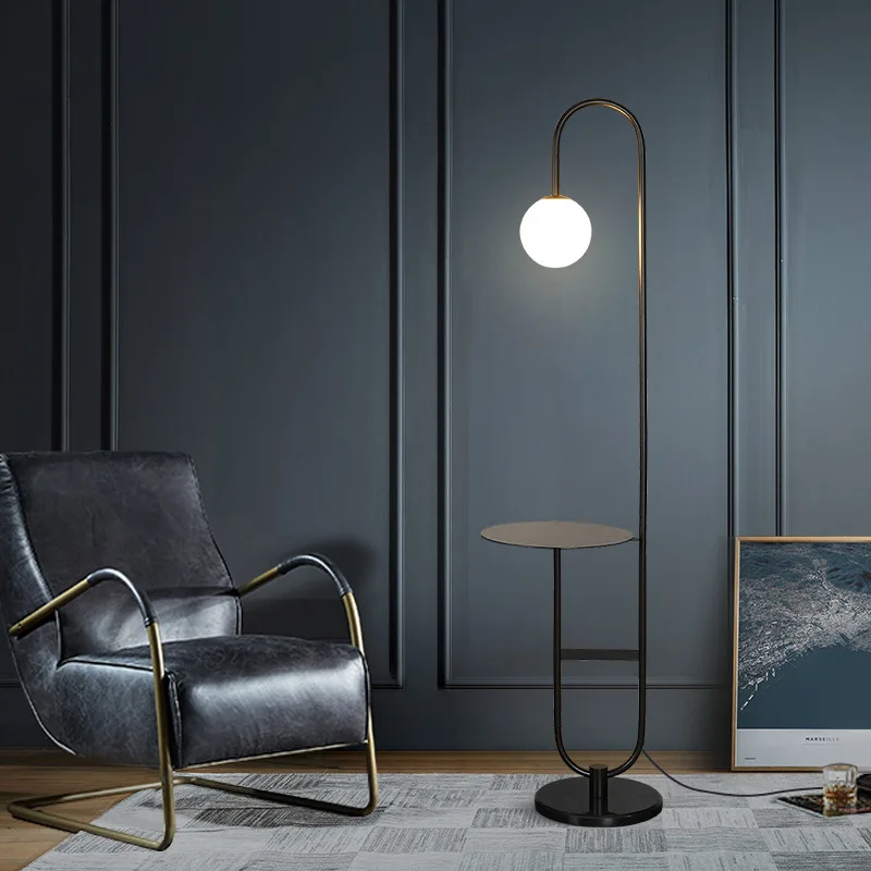 Imagem -03 - Nordic Led Floor Lamp para Home Decor Ouro Preto Mesa Redonda Lâmpada em pé Sala de Estar Sofá Luzes de Mármore Mesa de Chá