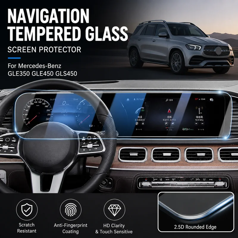 For Mercedes-Benz GLE350 GLE450 GLS450 Navigation Tempered Glass Screen Protector Interior Accessories
