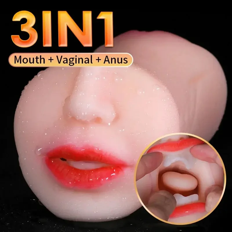 3 in 1 Mouths Masturbators18 Men\'s Masturbation Sex Toys for Men Male Masturbator Doll to Masturbate Ass Pussy TEP Sex Toys