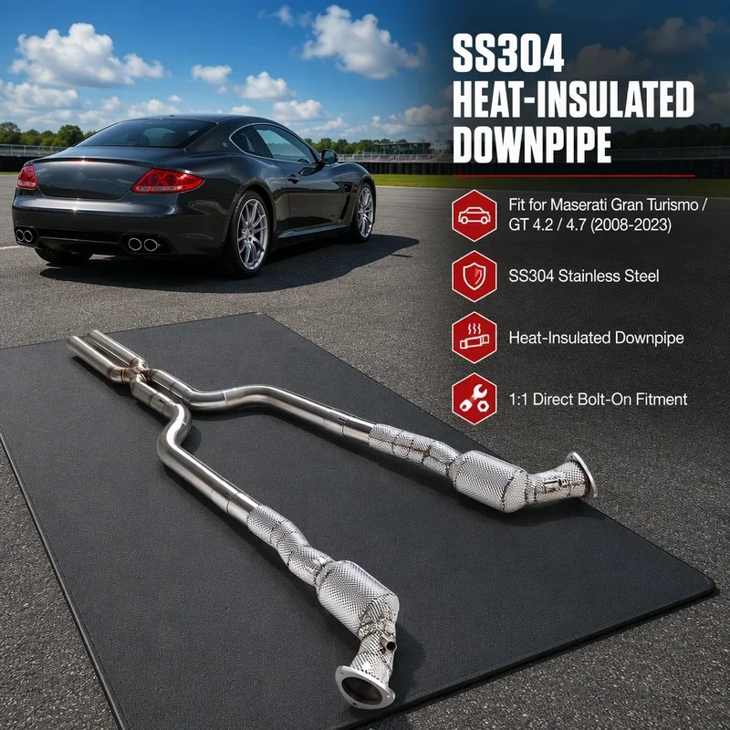 For Maserati Gran Turismo / GT 4.2 / 4.7 (2008-2023) Downpipe X-Pipe High Performance Exhaust Modified Race Performance