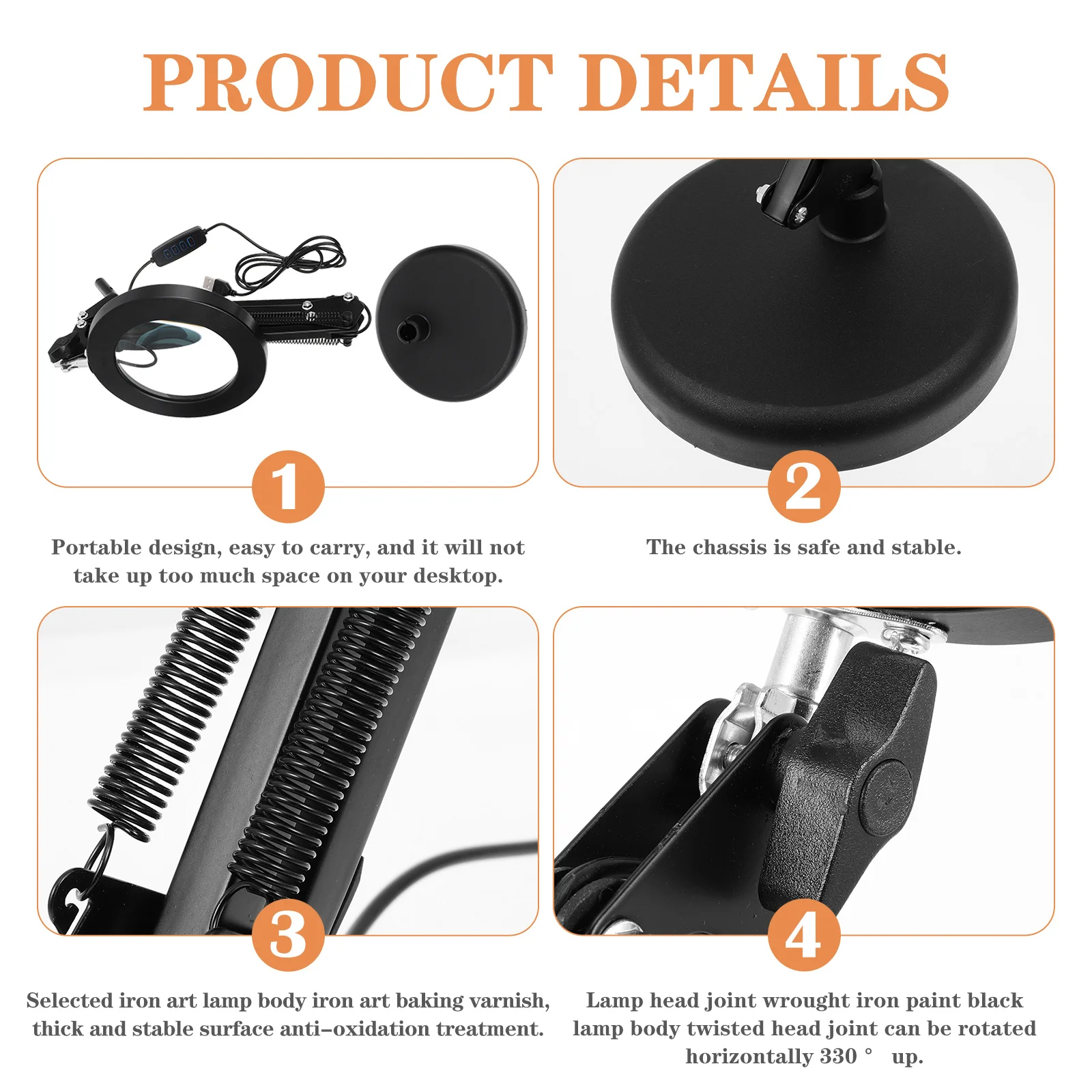 

Led Magnifying Lamp 360° Adjustable Eye Protection Desktop Tattoos Jewelry Making Student Dorm Night