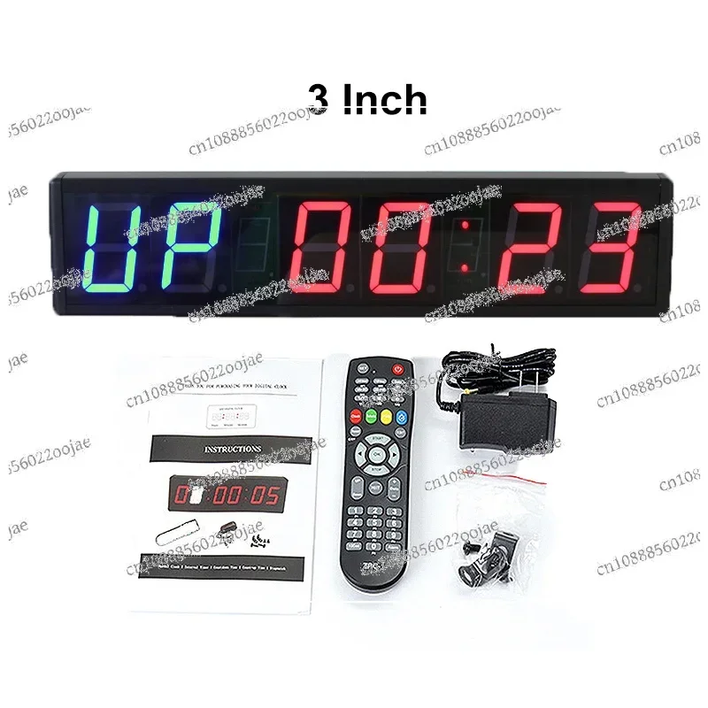 Portable Gym Timer with Remote Control, Interval Time Digital Switch, 7 Segment Clock, 4 in