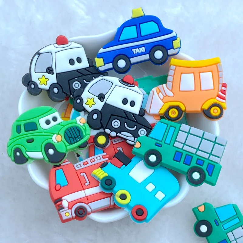 Cute Vehicle Transportation Series PVC cola flexível, Flat Back, DIY Scrapbook Embellishment, Phone Craft Decoração, Novo, 20pcs