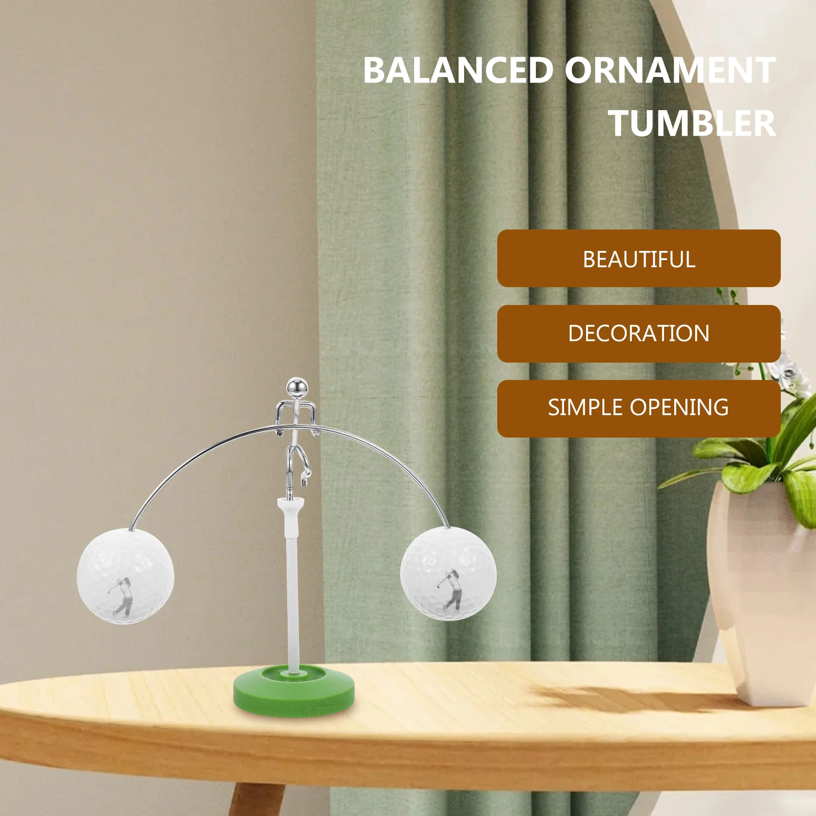 

Balance Ball Pendulum Desktop Ornament Unique Handmade Metal Art Craft For Home Office Decor Physics Balancing