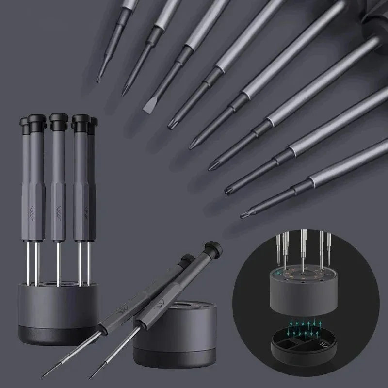 JIMIHOME 8 in 1 Professional Disassembly Repair Screwdriver Set Mini Portable Multi-function Refined Screwdriver Tool Set
