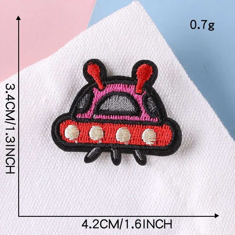 Aufnäher für Kleidung, Kinder, Jungen, Weltraum, zum Aufbügeln, Sternrakete, Ufo, bestickt, Thermocollant-Stich, niedliche Parches, Designer-Jacken – Detail 9