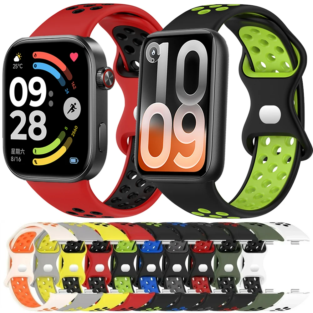 Silikonarmband für Xiaomi Mi Band 10 Pro 9Pro 8Pro Zubehör Ersatz Atmungsaktives Armband für Redmi Watch 4 5 6 Correa