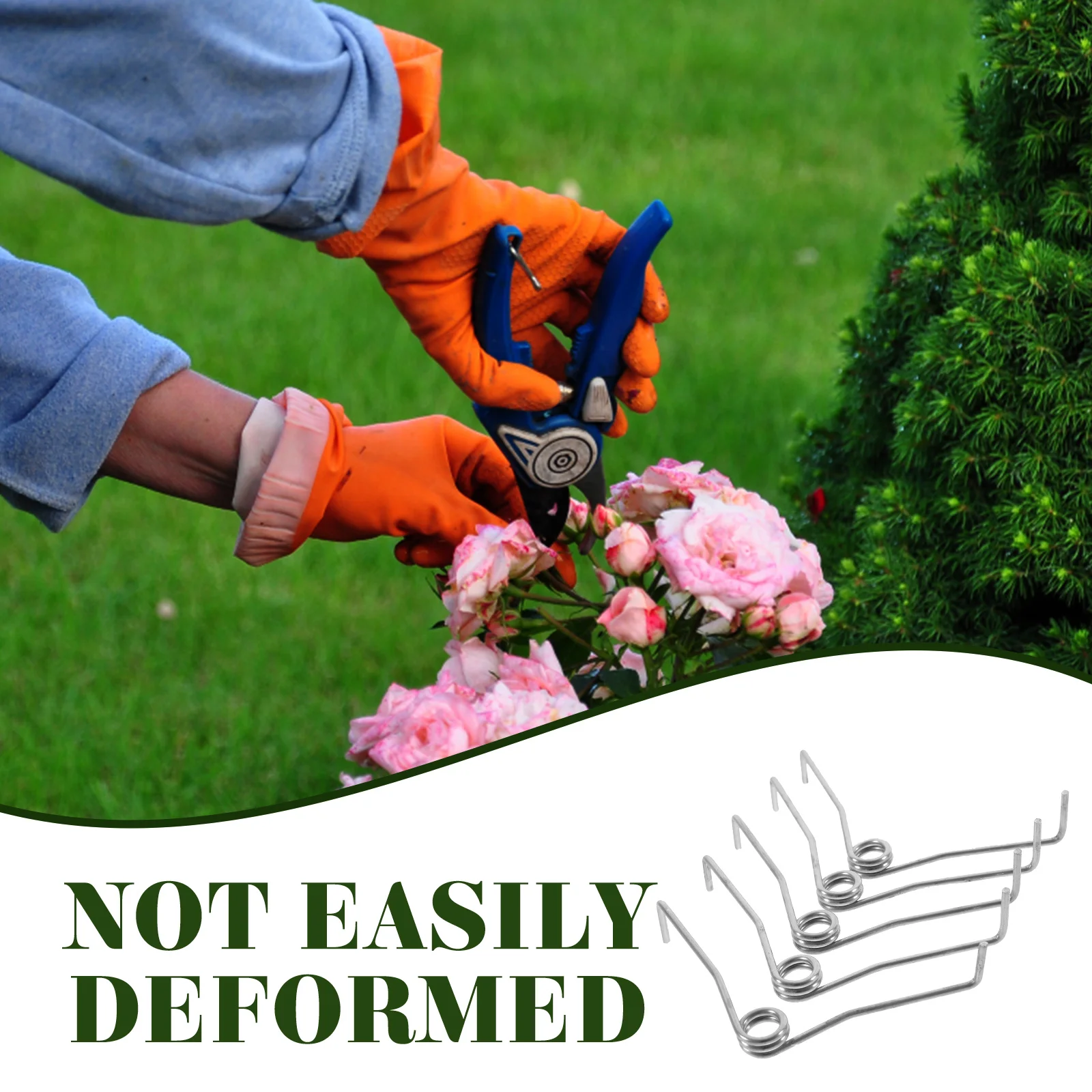 10pcs V Shape Pruning Shears Springs Stainless Steel Replacement Trimming Bypass Tree Pruner Spring Fits Gardening Tools