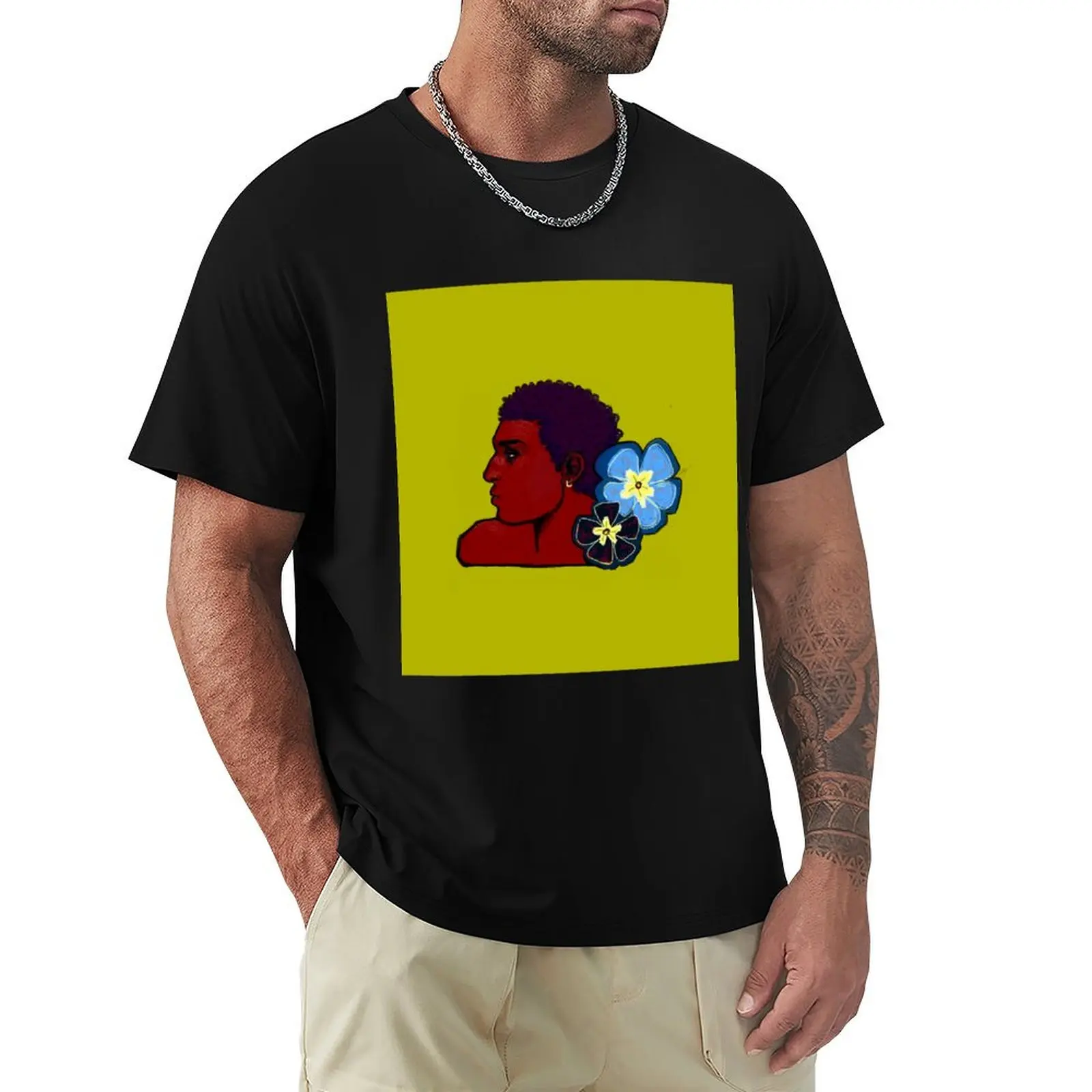 Blue flower guy T-Shirt Summer Festival T-Shirt