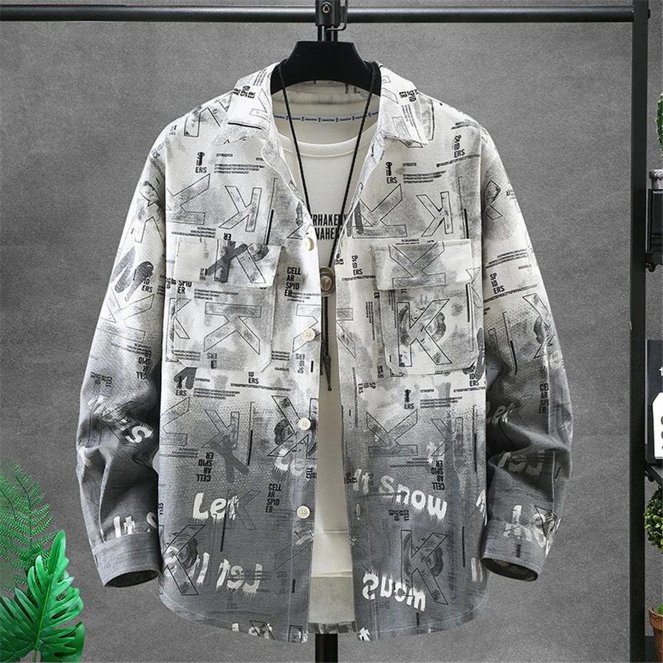 Plus Size 8XL 10XL Denim Jacket Men Spring Denim Coat Letter Graffiti Streetwear Jean Jackets Male Big Size 9XL 10XL