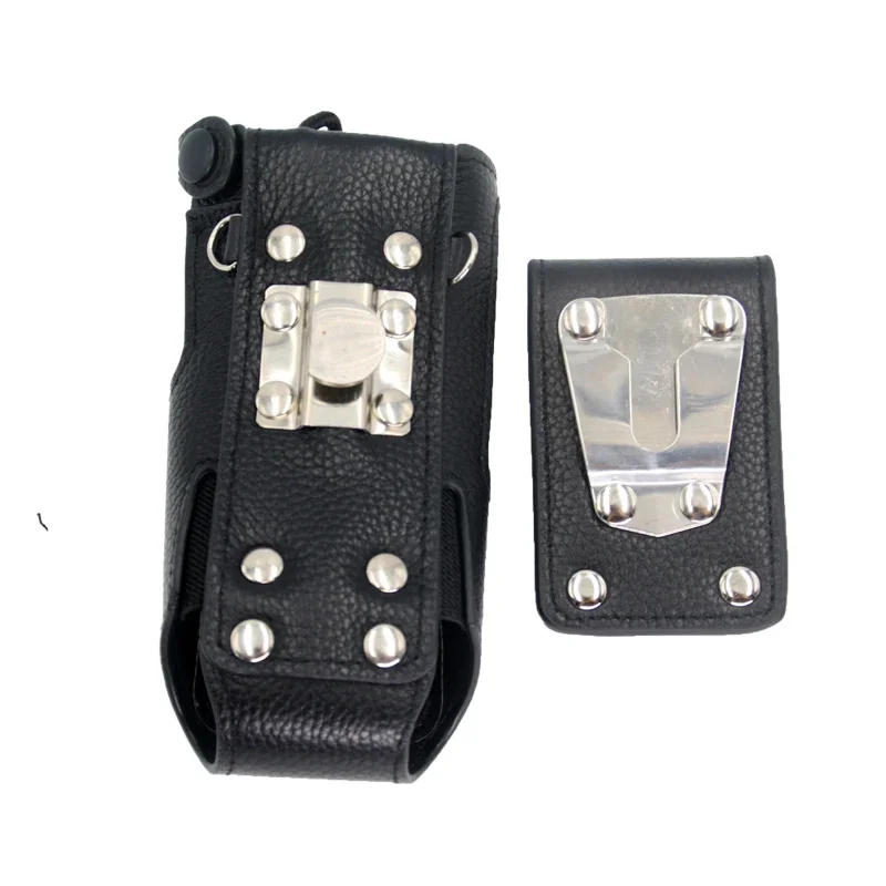 For Hytera HP700, HP680, HP780 Radio Leather Digital Intercom Rotating Buckle Protective Cover Walkie Talkie