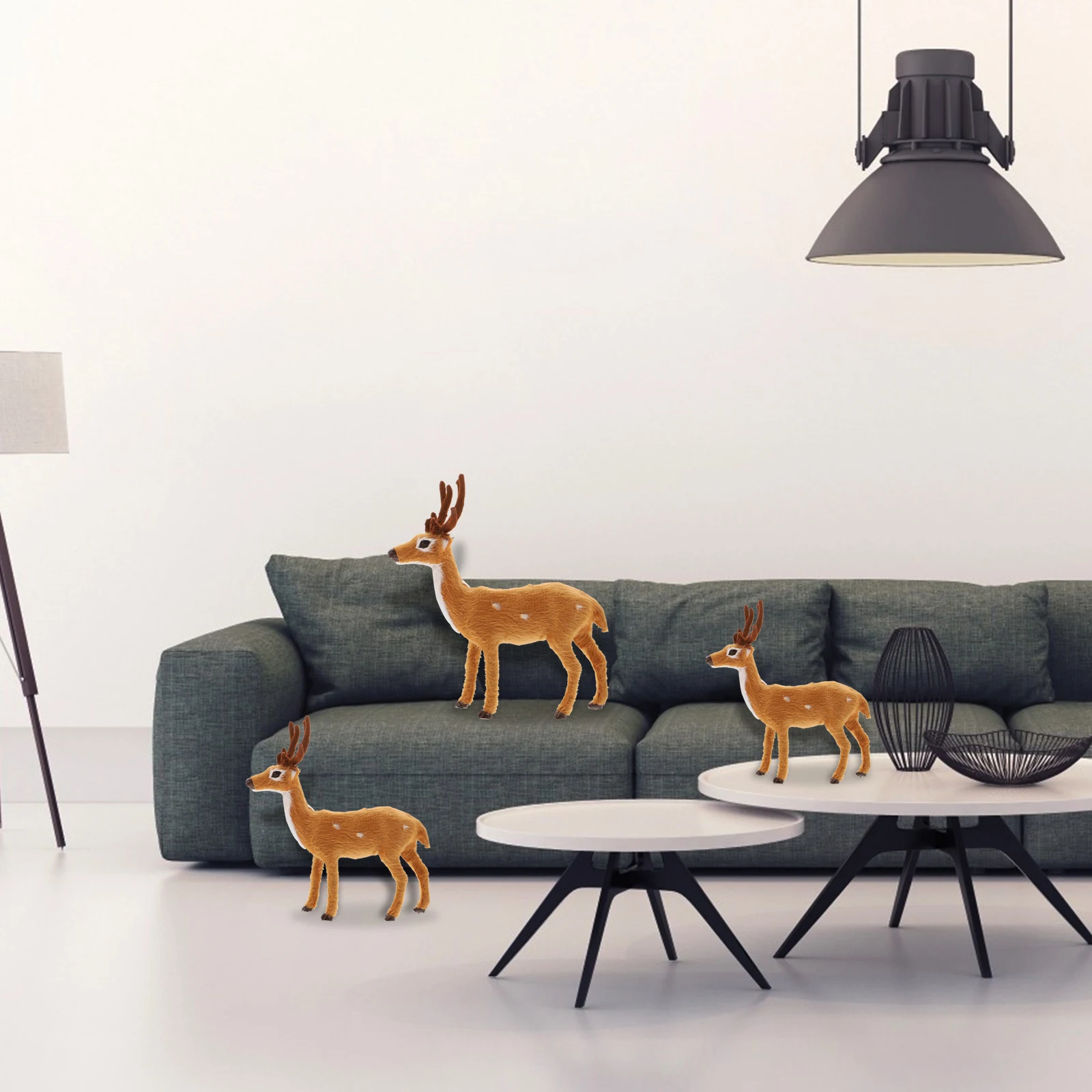 

3Pcs Lifelike Deer Decor Simulated Elk Ornament for Xmas Festival Desktop Decoration Home Office Dormitory Decorative Piece