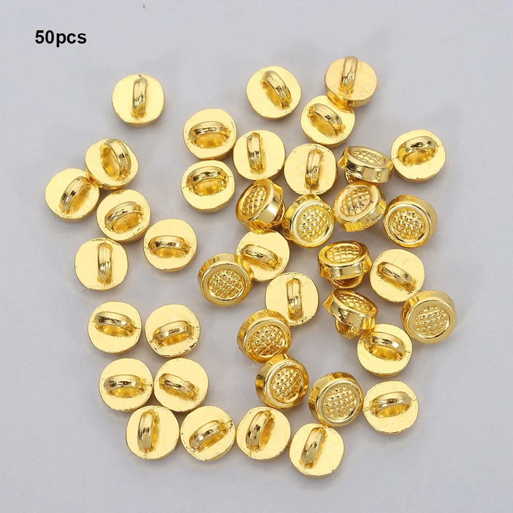 50pcs 4mm Doll Round Shape Buttons Mini Metal Ultra-small Buckles DIY Doll Shoes Buckles 1/6 Doll Clothing Buckles Accessories