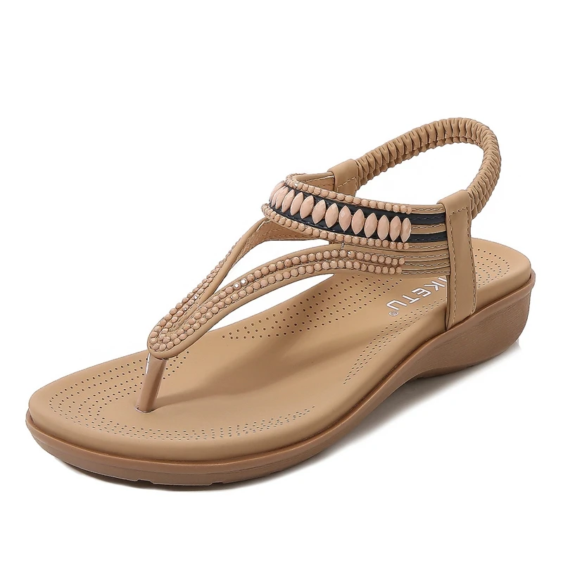 

High Quality Summer fashion bohemian style women's casual comfortable sandals women flat beach shoes woman party shoes Plus Size
