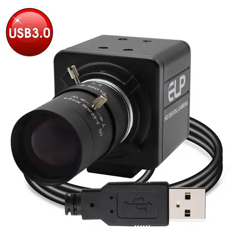 ELP 1080P USB 3.0 Webcam Obiettivo varifocale manuale CS IMX291 Telecamera a bassa luminosità 2MP 50fps Zoom ad alta velocità USB Telecamera per PC per computer