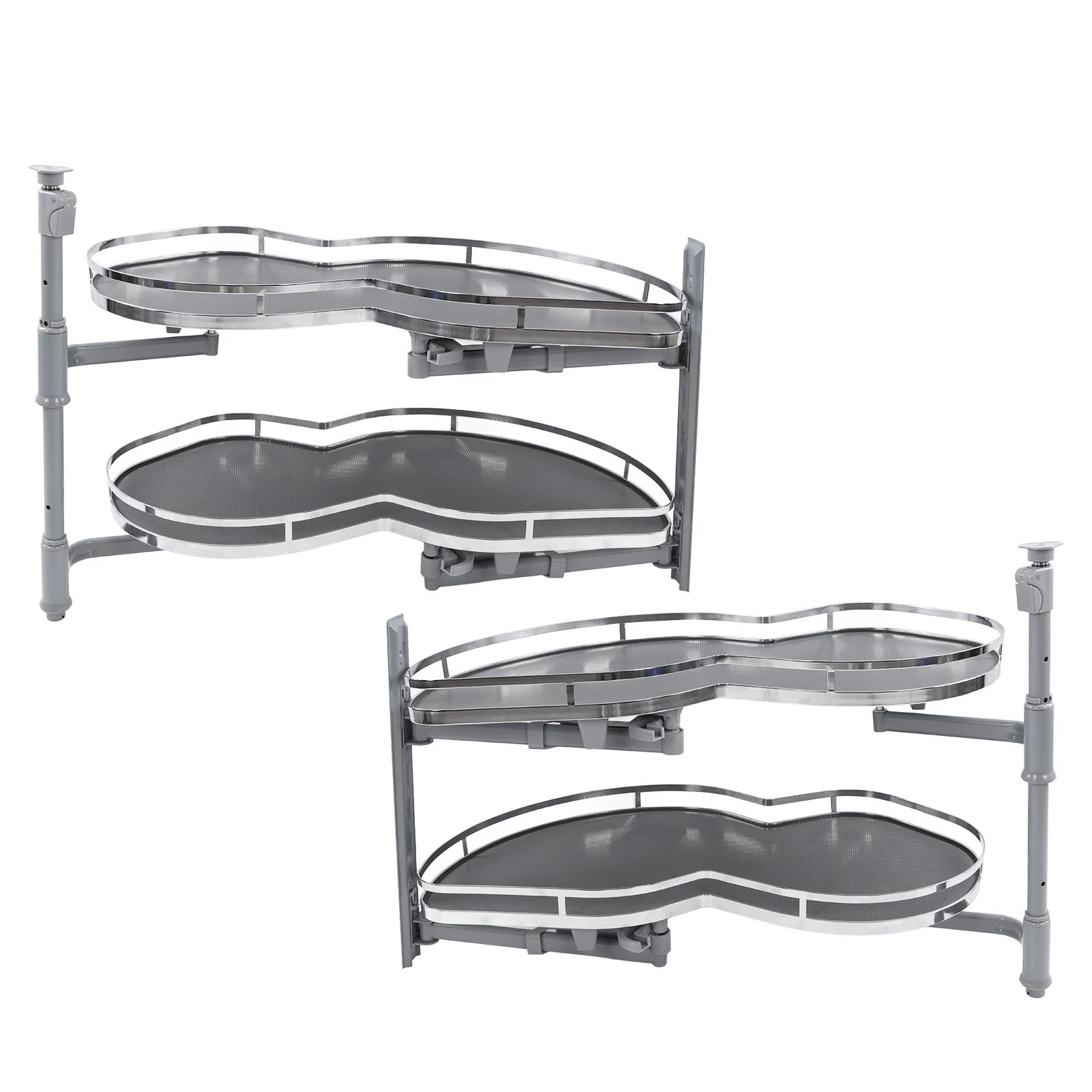 

Blind Corner Cabinet Tray 2 Tier Blind Corner Cabinet Height Corrosion Prevention Oil Resistant for Home