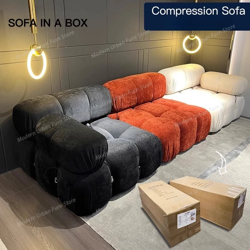 Italian Living Room Sofas Sectional Designer 2025 Accent Modular Couch Compressed Boneless Small Sofa Wohnzimmer Furniture