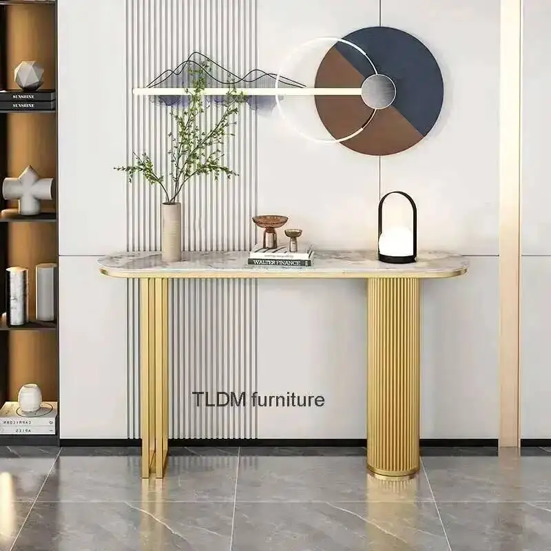 

Table Luxury Console Italian for Living Light Room Furniture Modern Hallway Entrance Console Tables Gold Iron Entryway Table