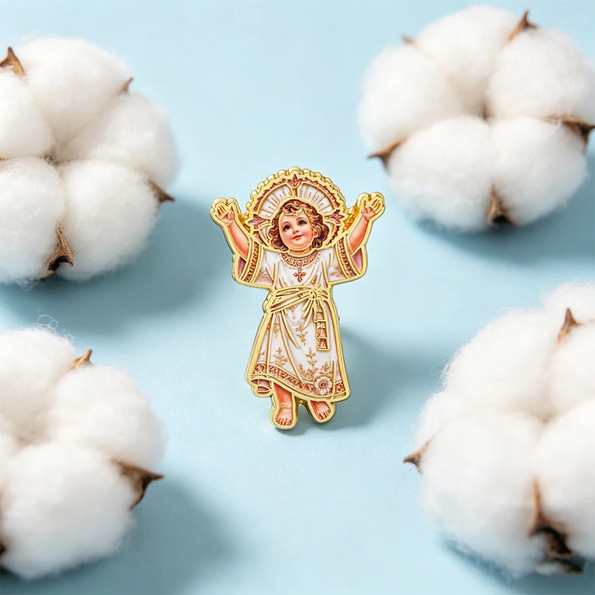 9 Stück religiöse Kinder-Emaille-Pins, Vintage katholische Figuren-Brosche, Anstecknadel für Rucksack, Kleidung, dekorative Accessoires, Geschenk – Detail 5