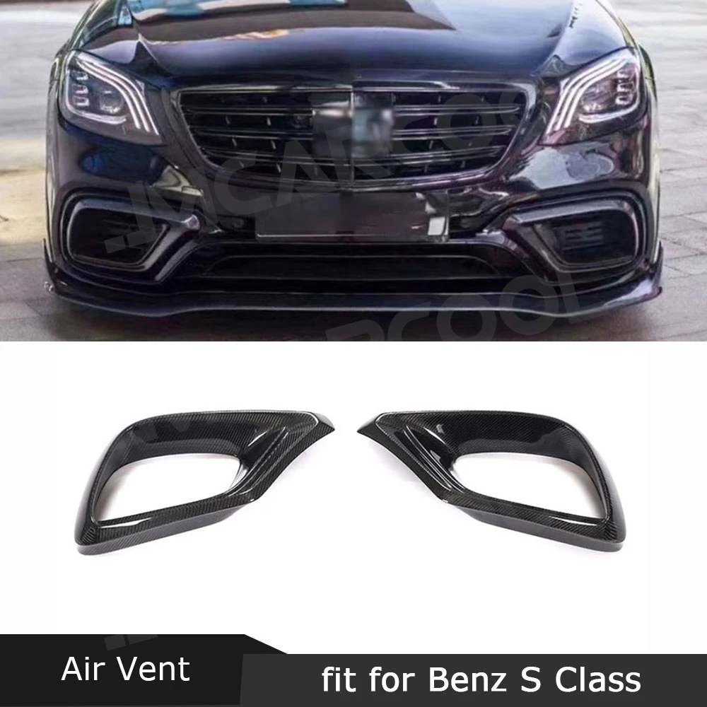 

Dry Carbon Fiber Front Bumper Air Vent Trim Cover For Mercedes Benz S Class W222 S63 AMG 2018-2020 Car FRP Body Kits Accessories