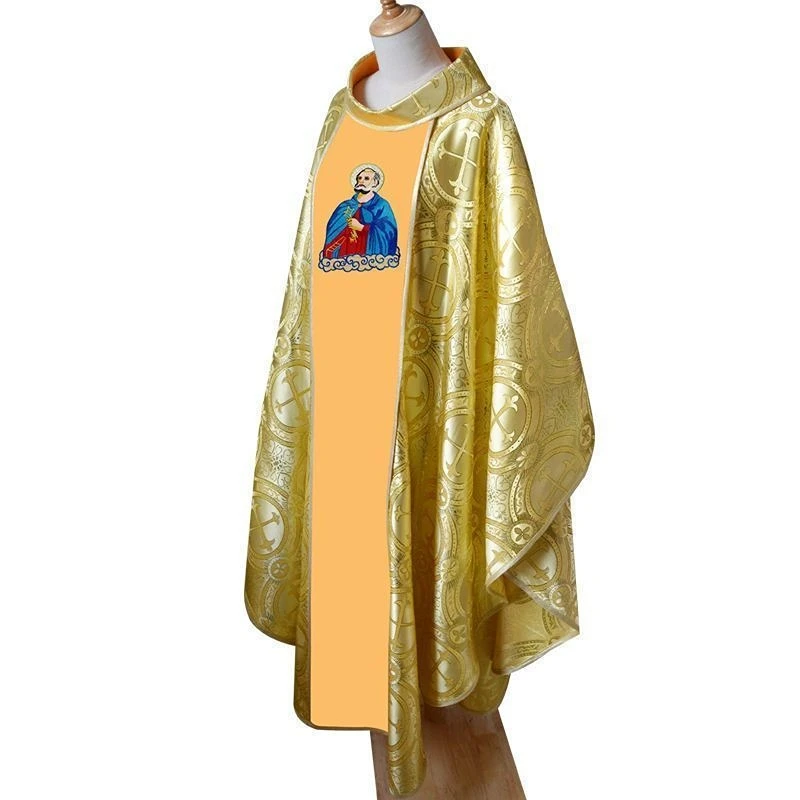 Chasuble Vestments Father Mass Catholic Anglican Lutheran Churches Clergy Robe Religious Archbishop Liturgical Priest Uniforms