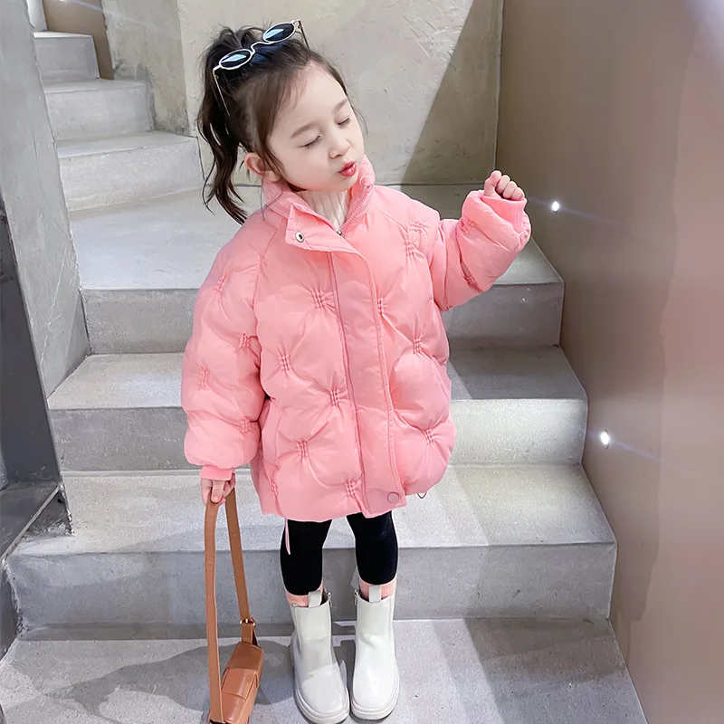 ملابس قطنية للفتيات لشتاء 2025 ملابس كورية غربية سوداء جديدة، ملابس شتوية سميكة للأطفال سترة قطنية #1