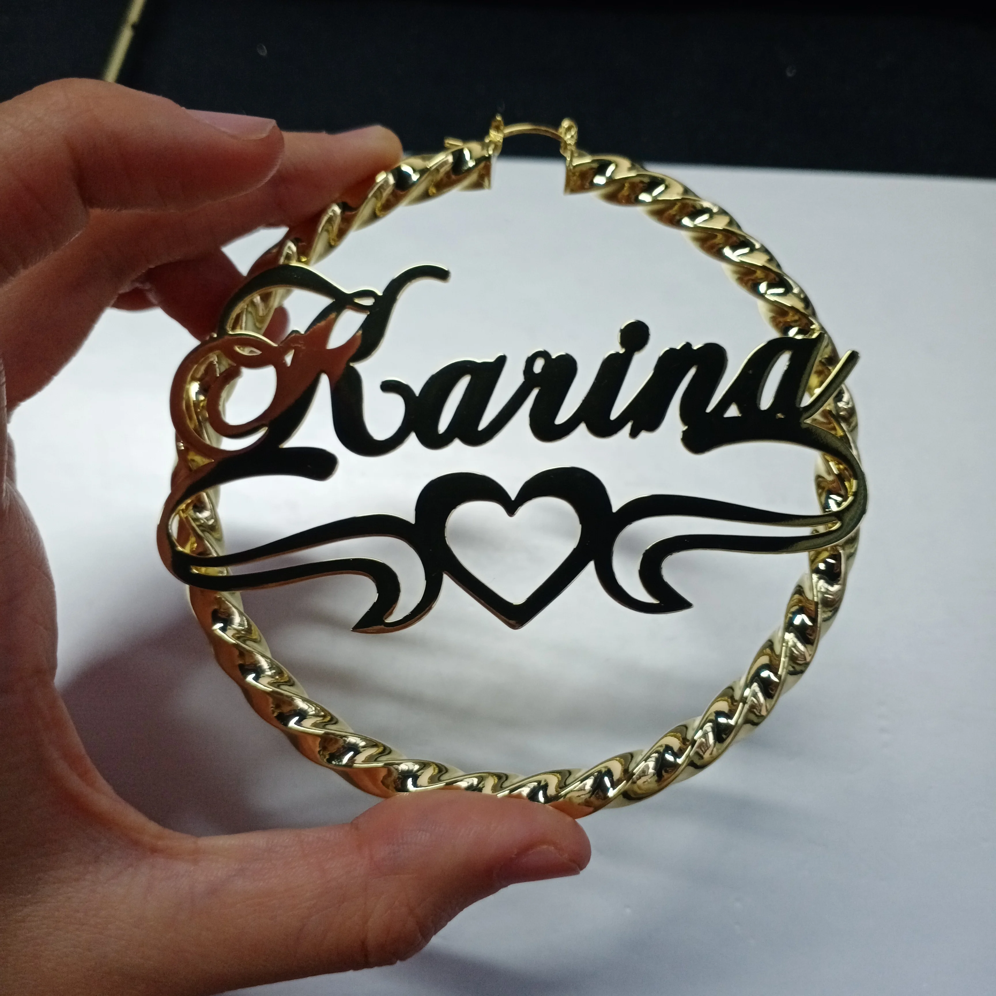 2023 30-90MM Hiphop Punk Style Big Hoop Earrings Customize Personized Name Earrings For Women Personlized Earrings Gifts