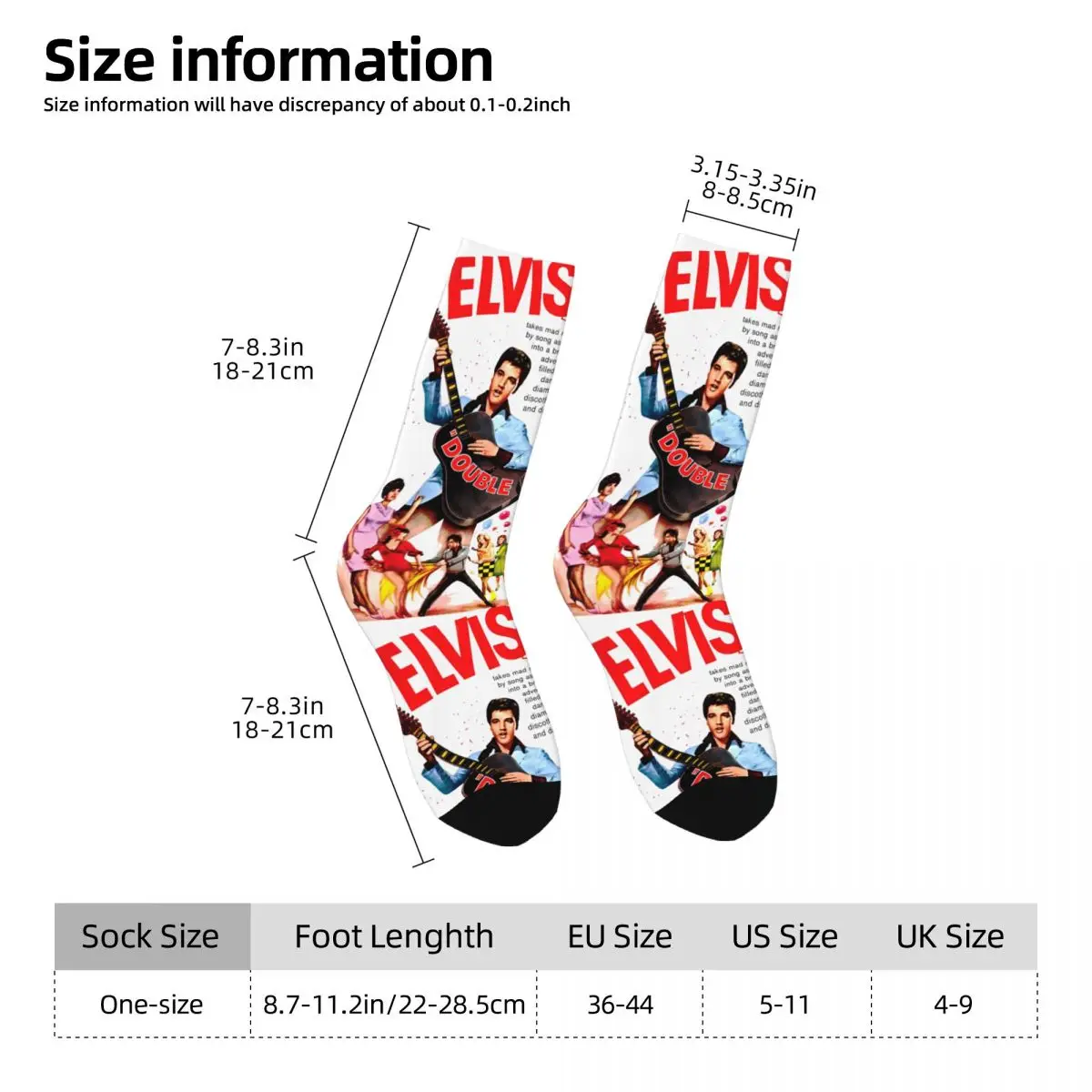 Funny Crazy Sock for Men Poster Hip Hop Harajuku E-Elvis Singer Presley Happy Quality Pattern Printed Boys Crew compression