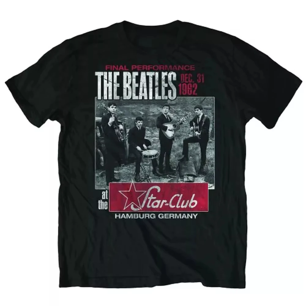 Apple Logo Black The Beatles Band T-Shirt Cotton Graphic Tee Men Women Summer Streetwear