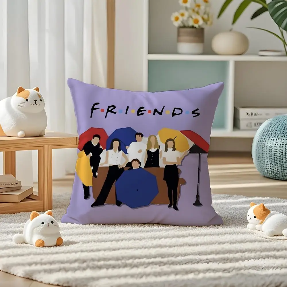 F-friends Drama Moive Cushion Cover Pillow Case Plush Fabric Soft Double Sided Print Home Sofa High Quality Cushion