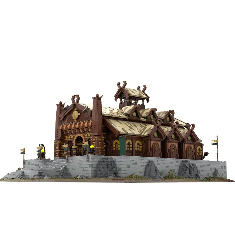 10029pcs MOC UCS Meduseld Golden Hall Edoras Model Building blocks Christmas gifts Construction toy Assemble DIY creative Brick