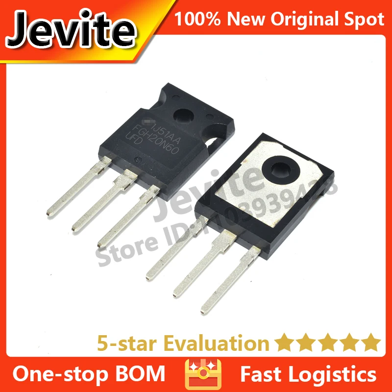 

Jevite 100% New Original electronics Controller 10 units/lote FGH20N60 FGH20N60UFDTU 600V 20A TO-247 Triode IGBT Transistor