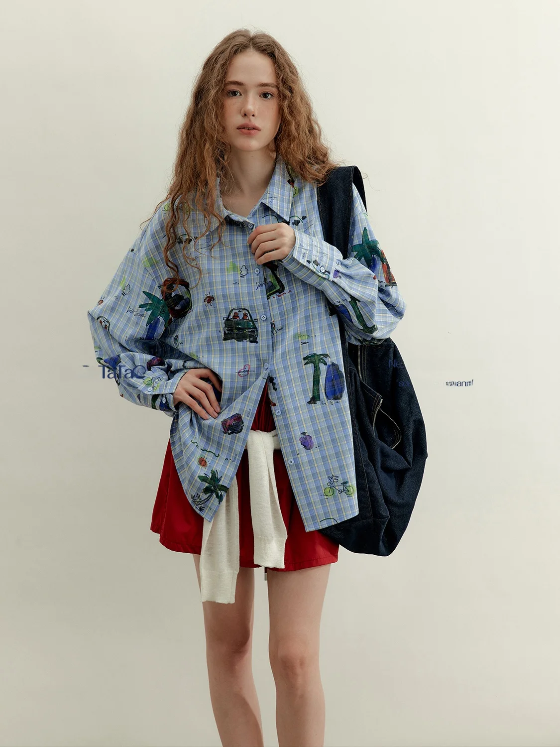 

Женская рубашка Dta fiti в клетку с длинным рукавом, осенняя, универсальная, больших размеров, белая, свободного кроя, из смесового полиэстера