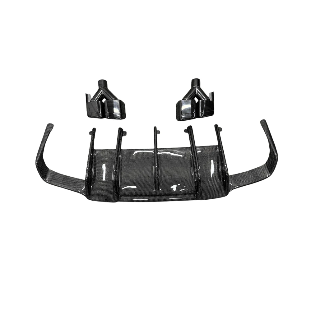 Extreme Makeover: Old To New Full CustomizationW218 Real Carbon Fiber R Style Rear Diffuser With Exhaust Tips For