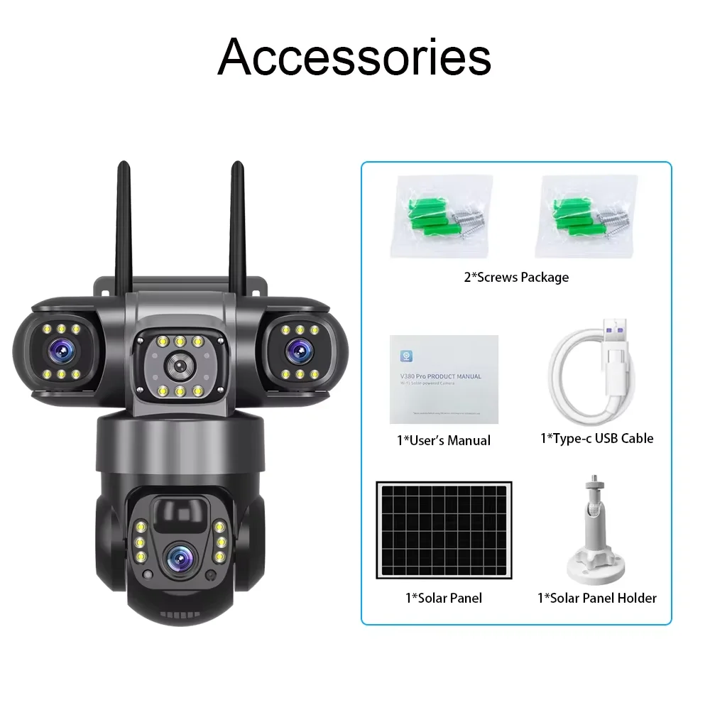 

DIFANG 3 Lens 3 Screen 6K Solar Security Camera, 12MP 10X Zoom PTZ, WiFi/4G Dual Connectivity, Outdoor Wireless V380 Pro APP