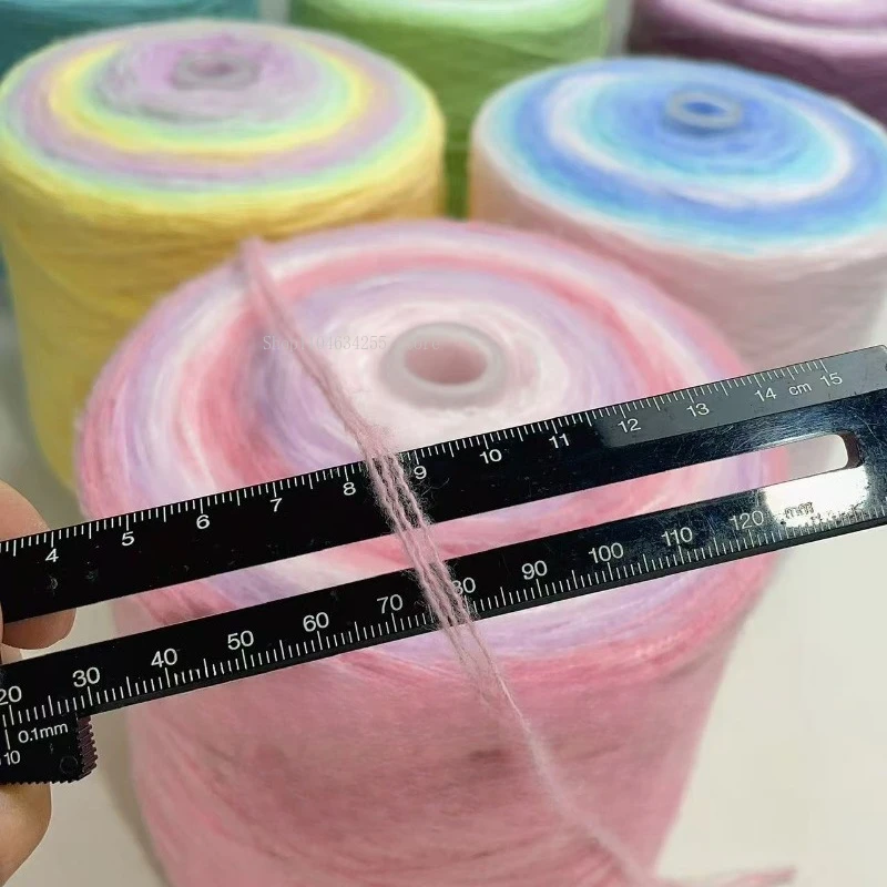1000g/ball Seven-star Gradient Colors Blanket Handmade Knitted Shawl Wool Thread DIY Knitting Rose Bouquet Blanket Raw Materials
