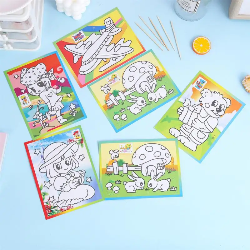 1/5PCS Art Scratch Green Safety Colorful Paper Diy Painting Student Stationery Drawing Book Stimulate Childrens Imagination