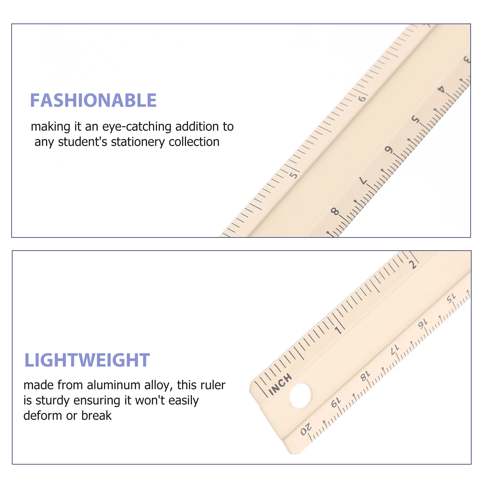 Aluminum Alloy Straight Ruler Moderate Size Clear Markings Multi-Functional Measuring Drawing Tool Office Supply
