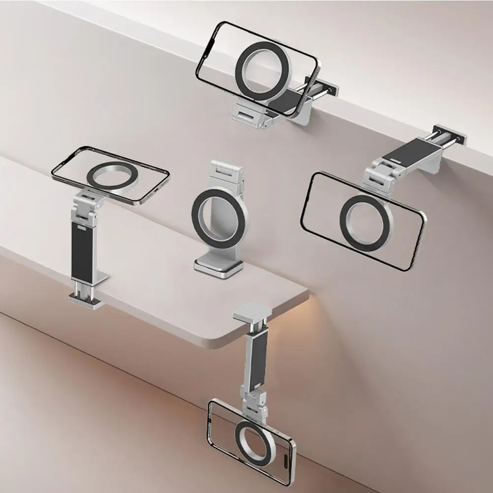 다기능 자석 휴대폰 거치대 범용 조절 가능 휴대용 모바일 폰 브래킷 데스크탑 접이식 클립 폰 지지대