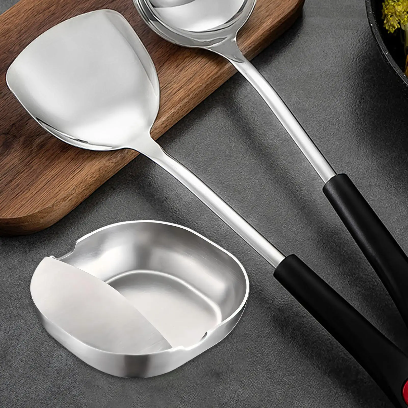 

Spoon Rest Stainless Steel Self-Standing Stainless Steel Utensils Frame Household Ladle Holder For Spoon Spatula Kitchen Counter