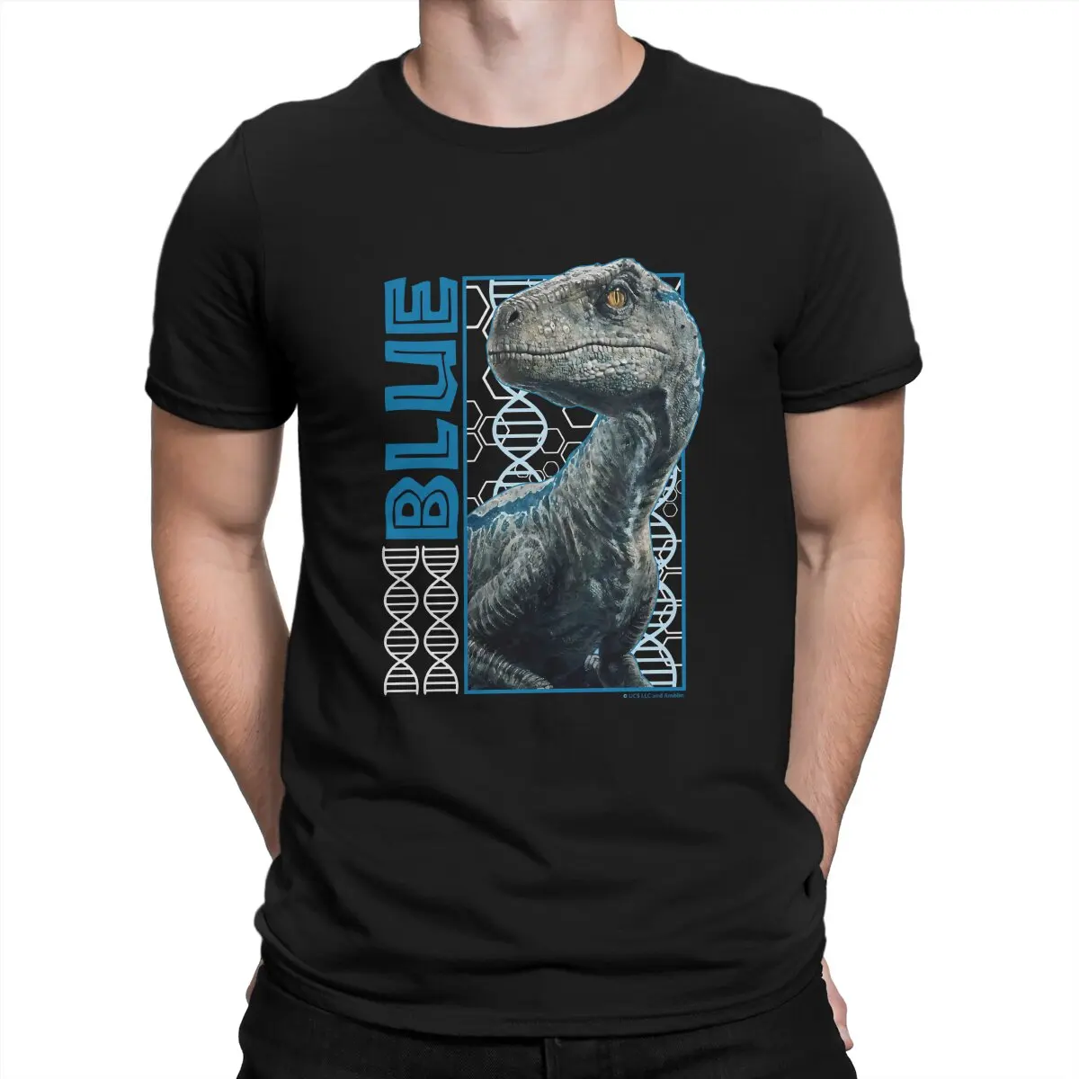 Blue DNA Jurassic World T Shirt Graphic O-Neck TShirt Polyester Tops