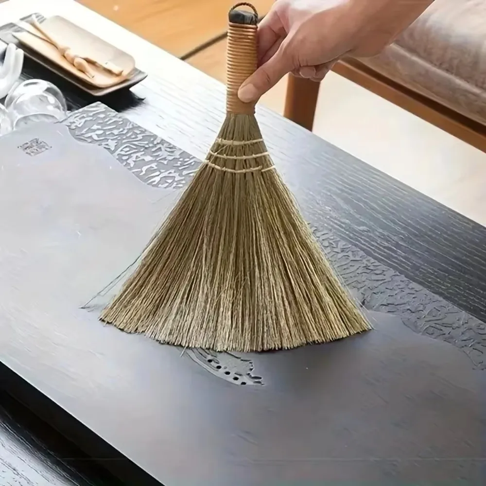 1pc Handmade Grass Dust Broom For Housekeeping Services Offices Hotels Small Handmade Broom Cleaning Tools