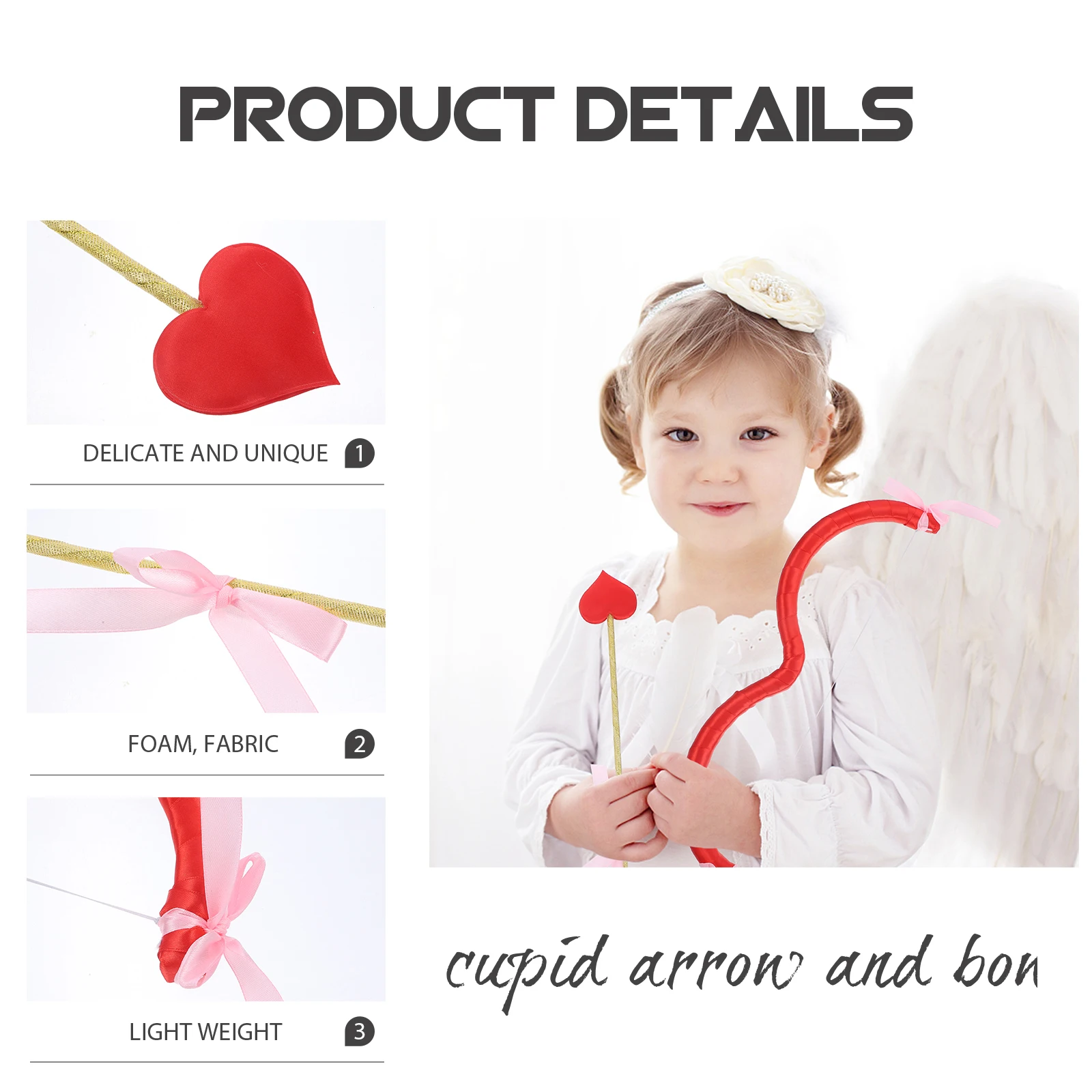 

Cupid Bow Set Costume Accessories Valentine Day Party Supplies Cupid Bow Halloween Cosplay Decor Lovely Reusable