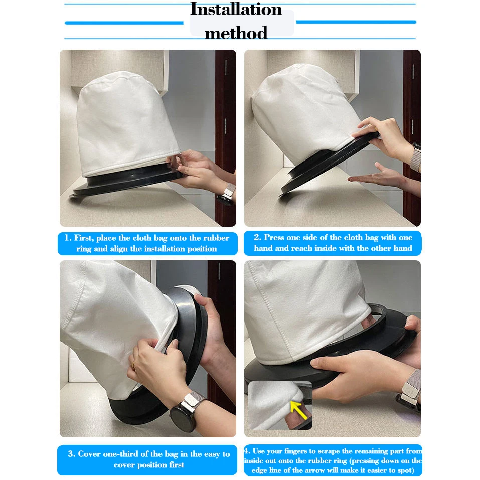 Vacuum Cleaner Filter Bag Dust Separator Replacement for 15L 30L 60L 70L 80L Wet Dry Vacuum Cartridge Cloth Bag