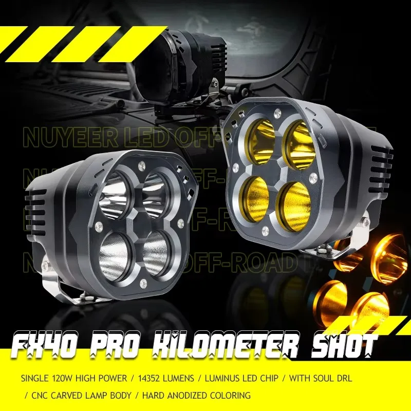 Quick-Release Auxiliary LightsNUYEER Pickup 4.5 Inch LED Roof Pods High-Mount Driving Light Work Lights Daylight Combo Light Flo