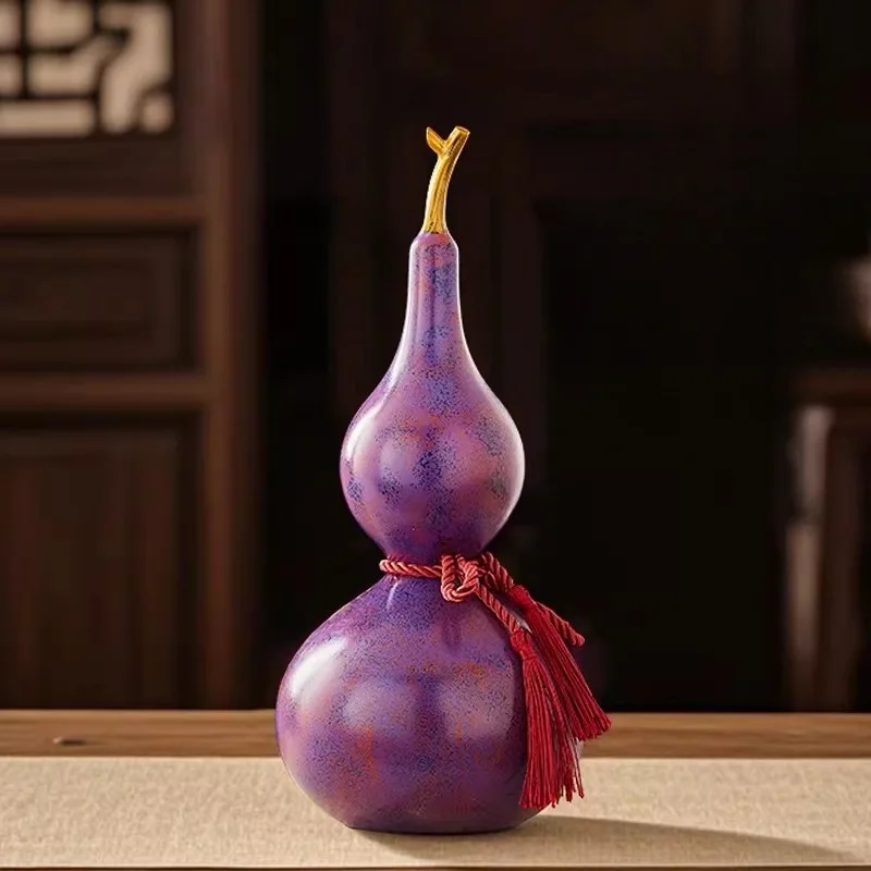 Lucky Wealth Protection Calabash Ornament Modern Chinese Home Decor Entryway TV Cabinet Figurines Ideal Business Opening Gift