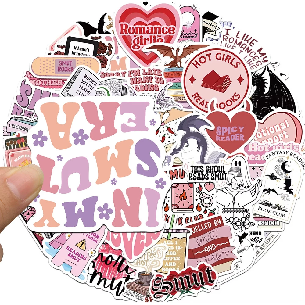 10/30/52pcs Cartoon Bookish Smutty Reading Stickers Cute Reading Book Decals Notebook Laptop Bike Phone Cool Vinyl Sticker Decor