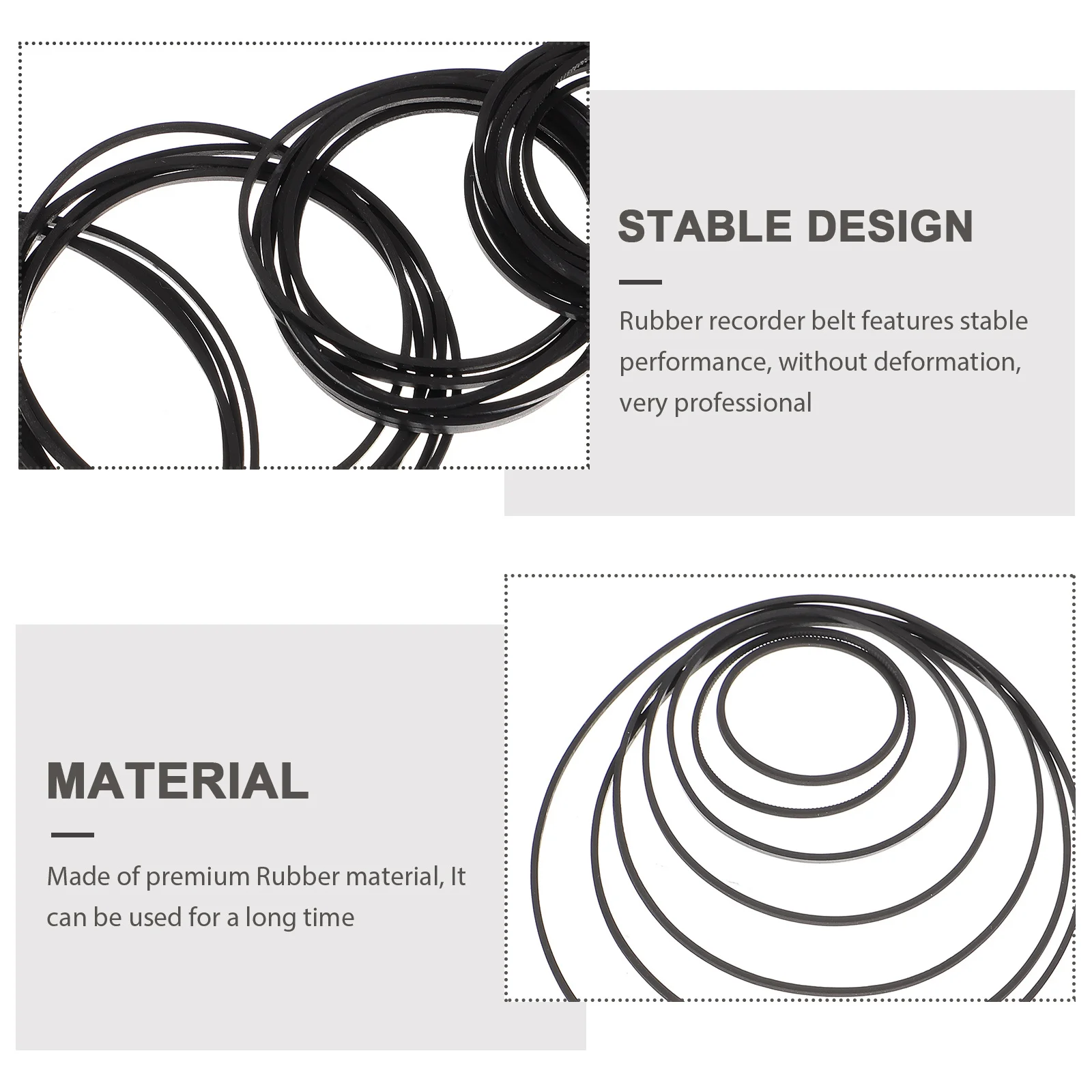 50 قطعة من أحزمة مشغلات الكاسيت المربعة لإصلاح الشريط المطاطي للصيانة