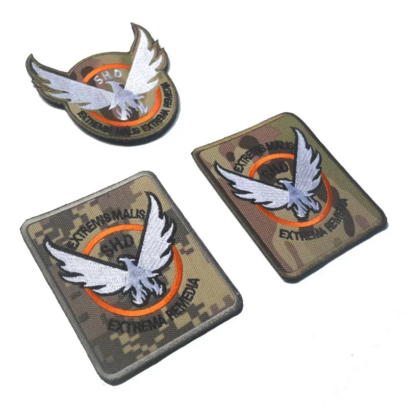 The Division Embroidery Patch Game Airsoft Cosplay PVC Armband SHD Wings Out Badge Military Tactical Skull Hook and Loop Patches